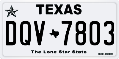 TX license plate DQV7803