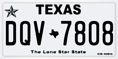 TX license plate DQV7808