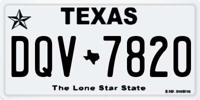 TX license plate DQV7820