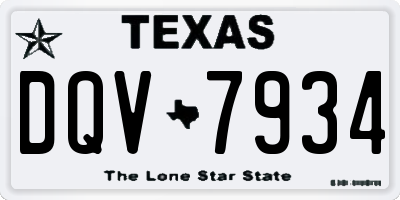 TX license plate DQV7934