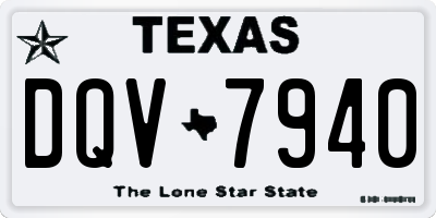 TX license plate DQV7940
