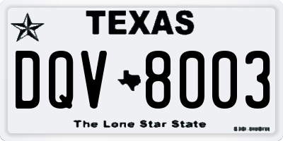 TX license plate DQV8003
