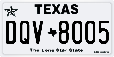 TX license plate DQV8005