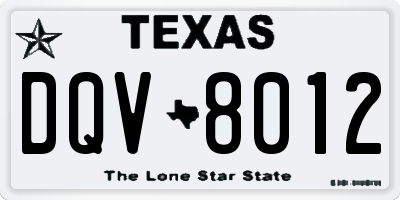 TX license plate DQV8012