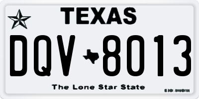 TX license plate DQV8013