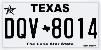 TX license plate DQV8014