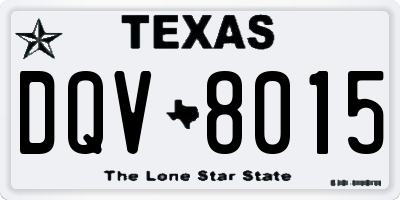 TX license plate DQV8015