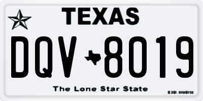 TX license plate DQV8019