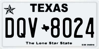 TX license plate DQV8024