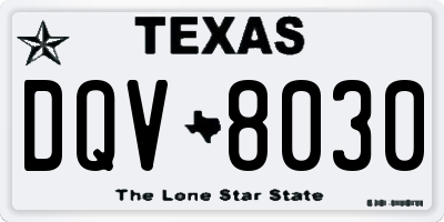 TX license plate DQV8030