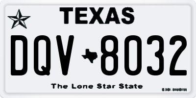 TX license plate DQV8032