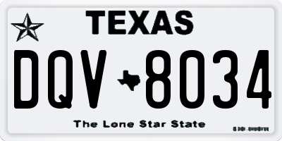 TX license plate DQV8034