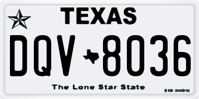 TX license plate DQV8036