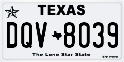 TX license plate DQV8039