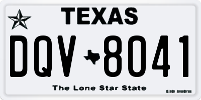 TX license plate DQV8041