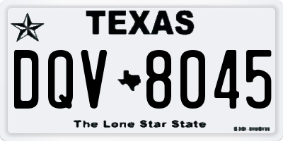 TX license plate DQV8045