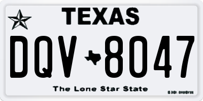 TX license plate DQV8047
