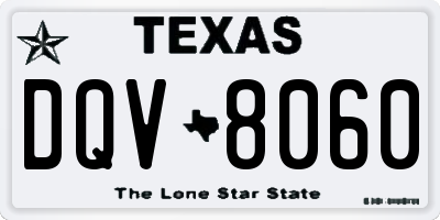 TX license plate DQV8060