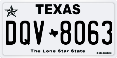 TX license plate DQV8063