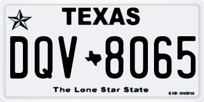 TX license plate DQV8065