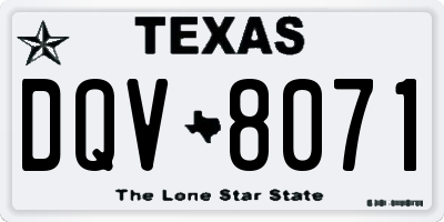 TX license plate DQV8071