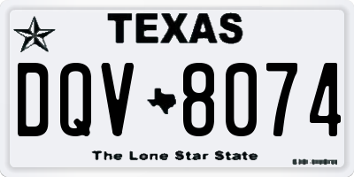 TX license plate DQV8074
