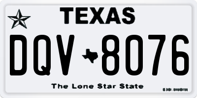 TX license plate DQV8076