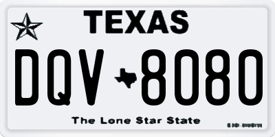 TX license plate DQV8080