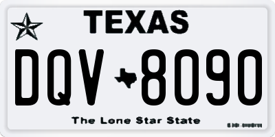 TX license plate DQV8090