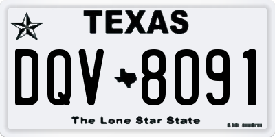 TX license plate DQV8091