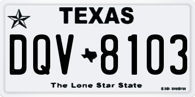 TX license plate DQV8103