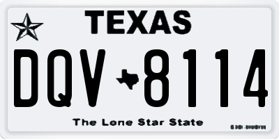 TX license plate DQV8114