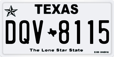 TX license plate DQV8115