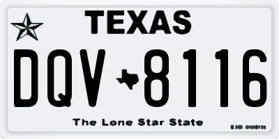 TX license plate DQV8116