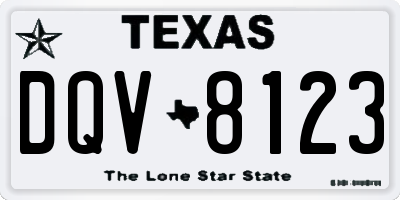 TX license plate DQV8123