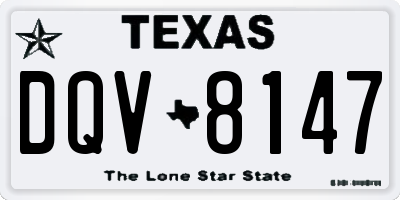 TX license plate DQV8147