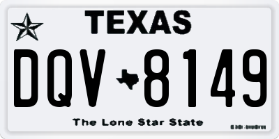 TX license plate DQV8149