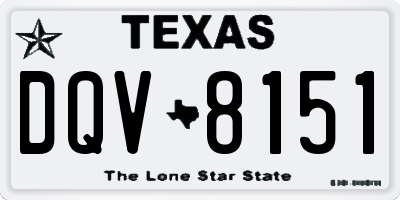 TX license plate DQV8151