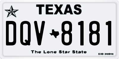 TX license plate DQV8181