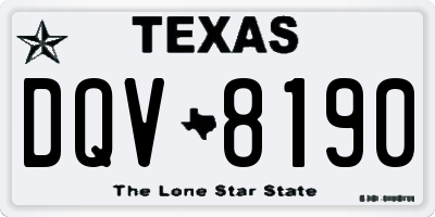 TX license plate DQV8190