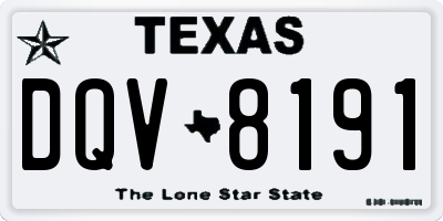 TX license plate DQV8191