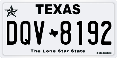 TX license plate DQV8192