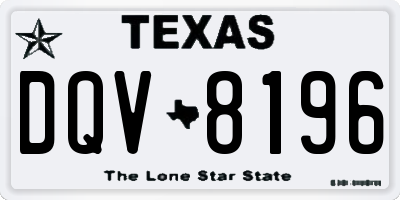 TX license plate DQV8196