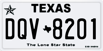 TX license plate DQV8201