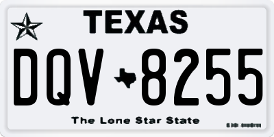 TX license plate DQV8255