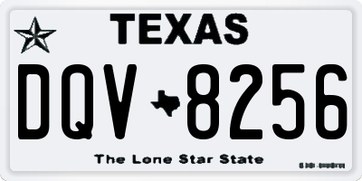 TX license plate DQV8256