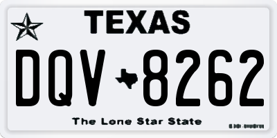 TX license plate DQV8262