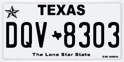 TX license plate DQV8303