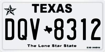 TX license plate DQV8312