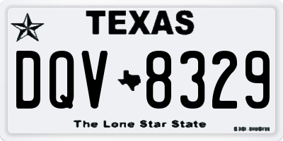 TX license plate DQV8329